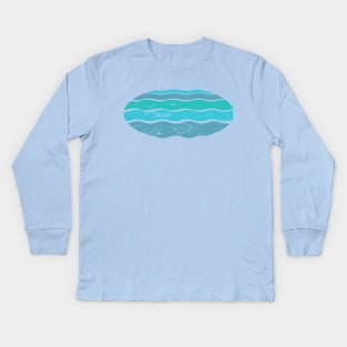 Lispe Ocean Waves Kids Long Sleeve T-Shirt
